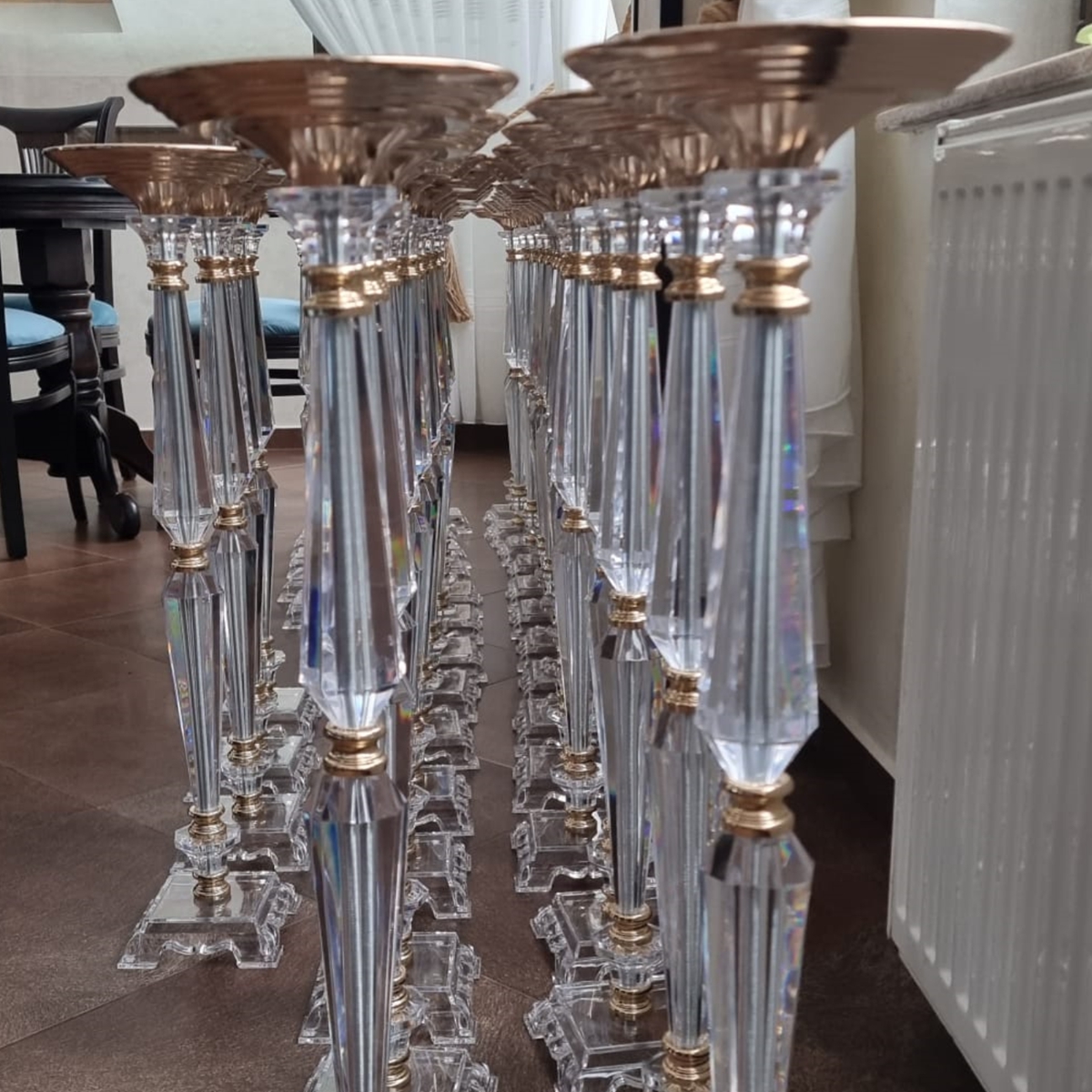 Florist Supply Vases - 8pcs)40cm-100cm)30baifen Crystal Flower Stands sliver/ Gold