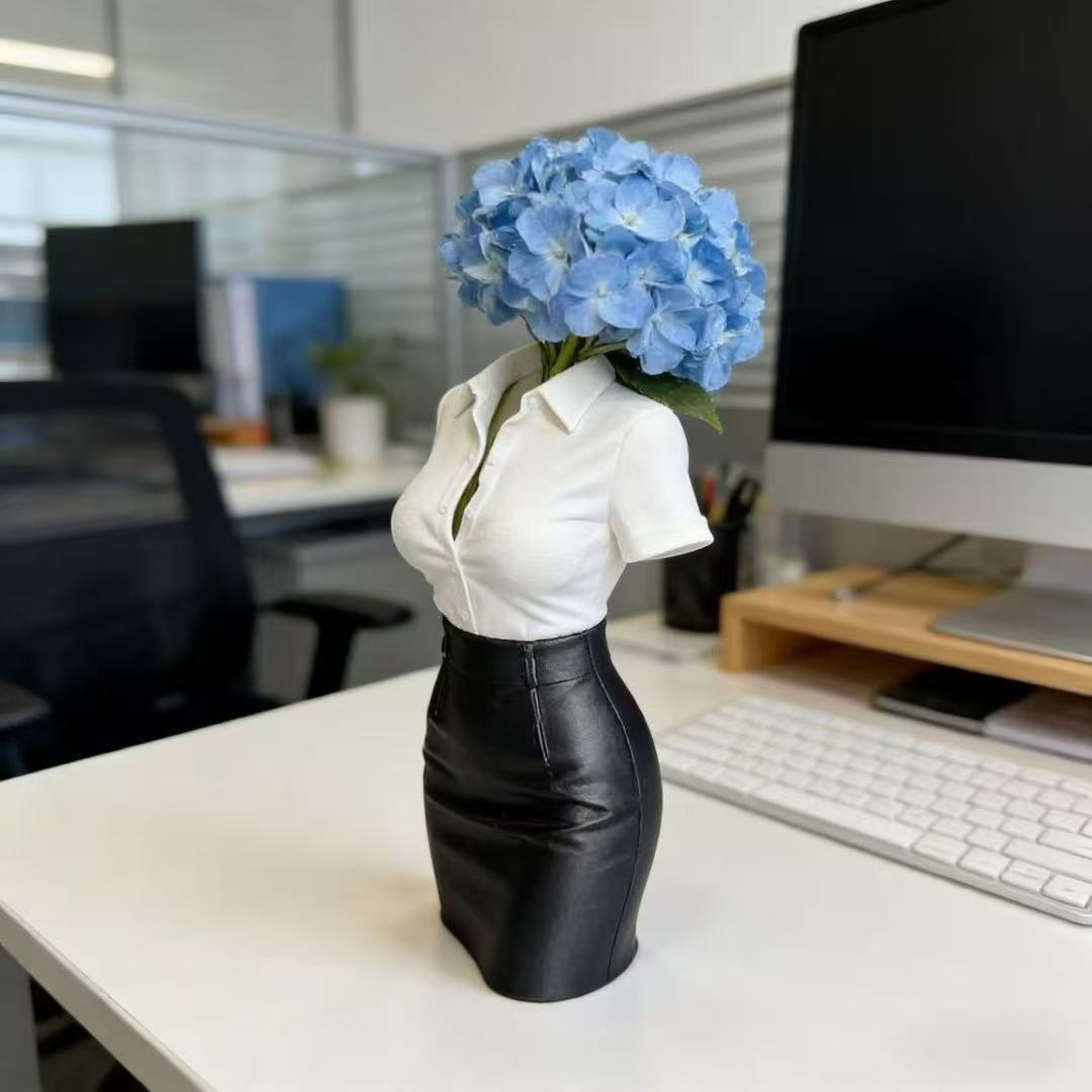 Florist Supply Vases - 3d Printed Sexy Office Lady Body
