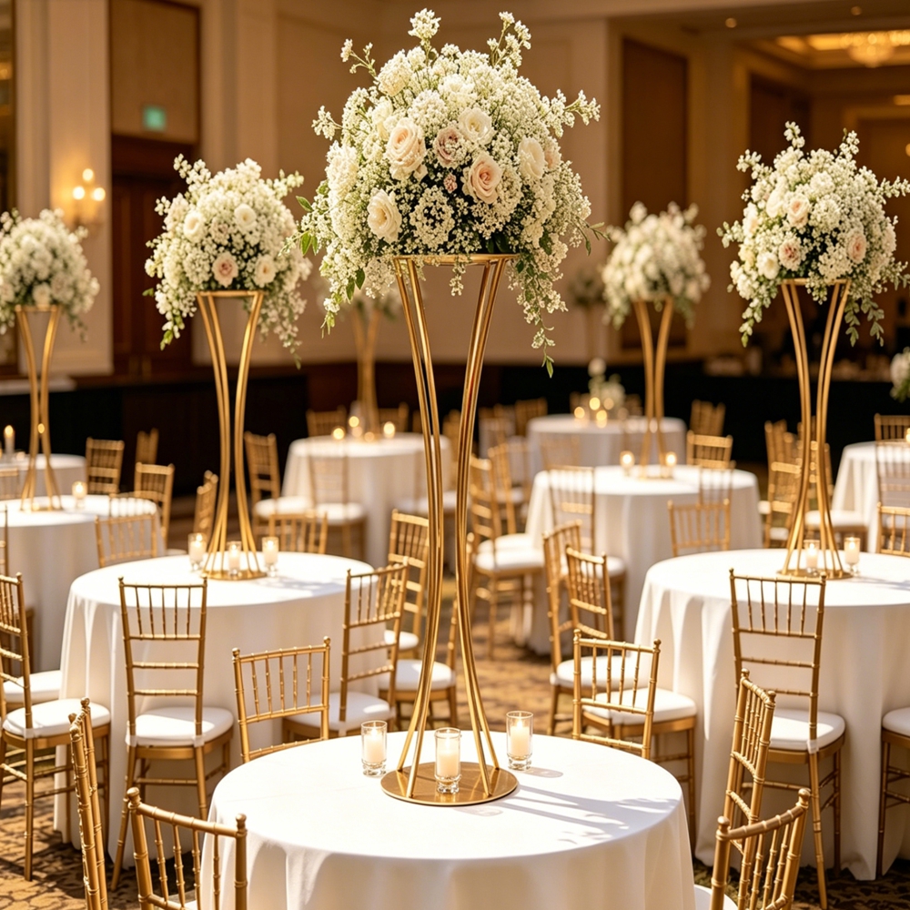Florist Supply Vases - 10pcs)60-110cm) sliver/white/black/Gold Wedding Flower Stand Tall