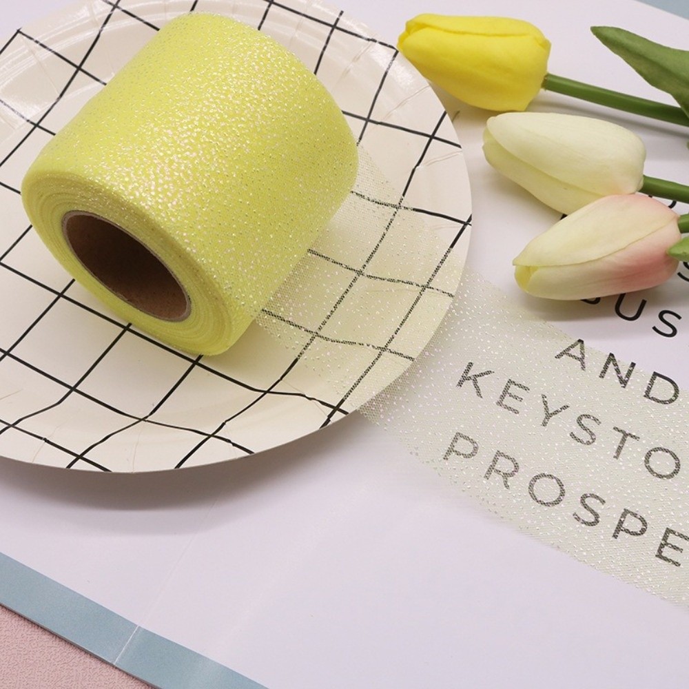6CM 25Yards Crystal Sequin Rib - Ribbon Organza Roll บทวิจารณ์และราคา