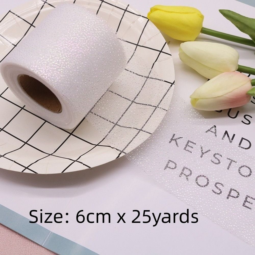 6CM 25Yards Crystal Sequin Rib - Ribbon Organza Roll บทวิจารณ์และราคา