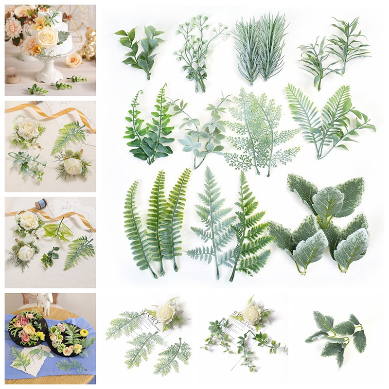 10Pcs Artificial Plants Leaf W - Palm Leaf Dried บทวิจารณ์และราคา