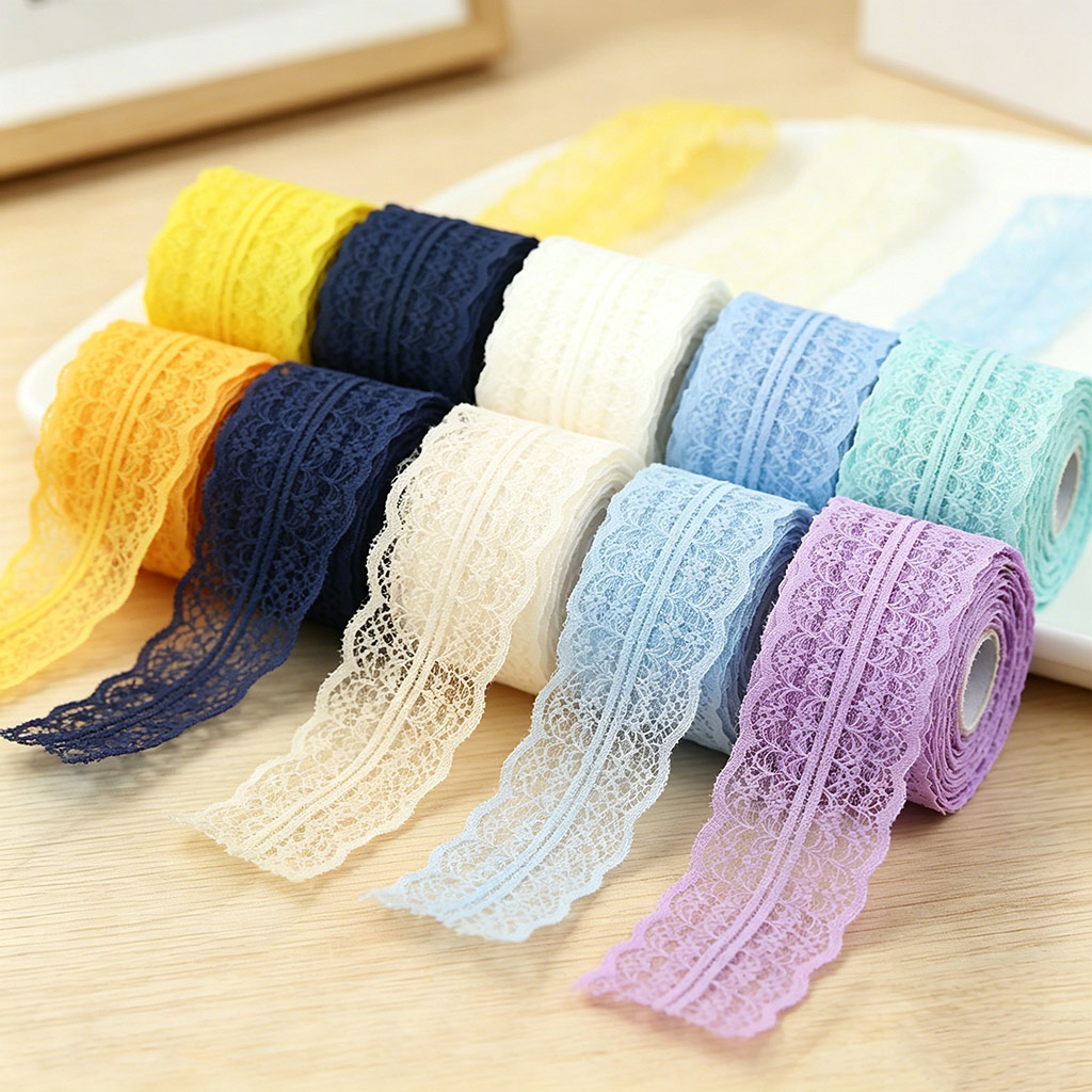 (5 yards/roll) 45mm White lace - Ribbon Organza Roll บทวิจารณ์และราคา