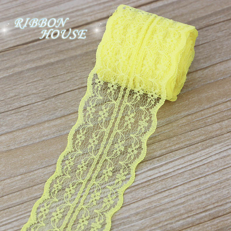 (5 yards/roll) 45mm White lace - Ribbon Organza Roll บทวิจารณ์และราคา