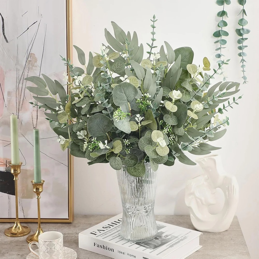20pcs Eucalyptus Leaves Stems  - Palm Leaf Dried บทวิจารณ์และราคา