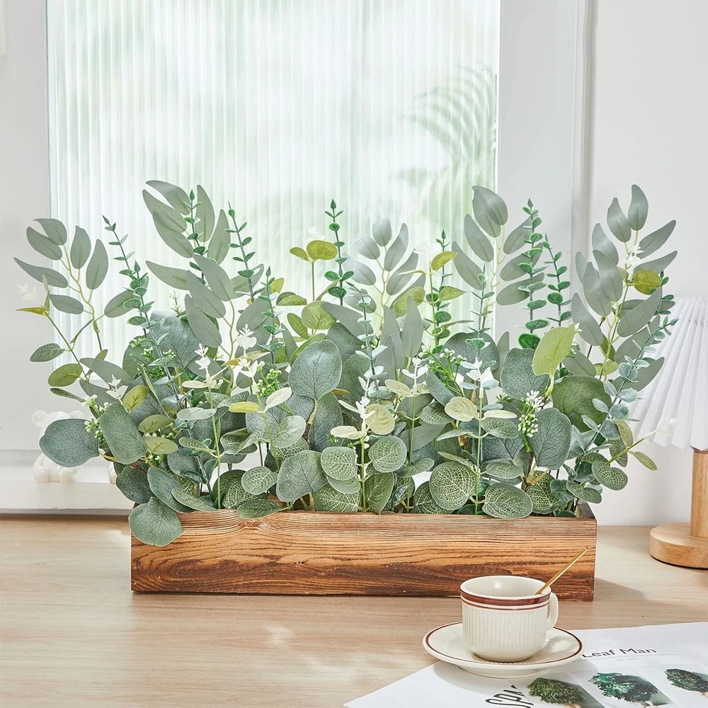 20pcs Eucalyptus Leaves Stems  - Palm Leaf Dried บทวิจารณ์และราคา