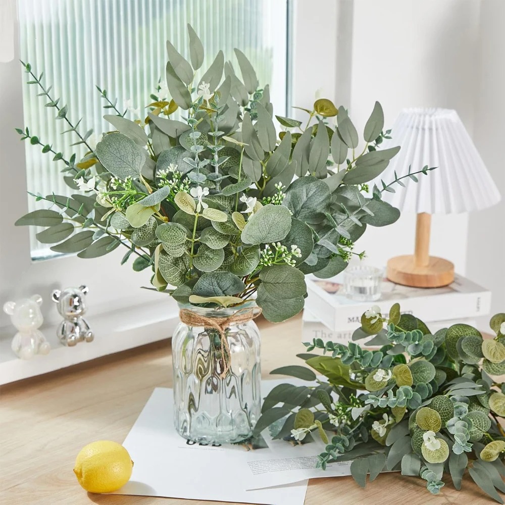 20pcs Eucalyptus Leaves Stems  - Palm Leaf Dried บทวิจารณ์และราคา