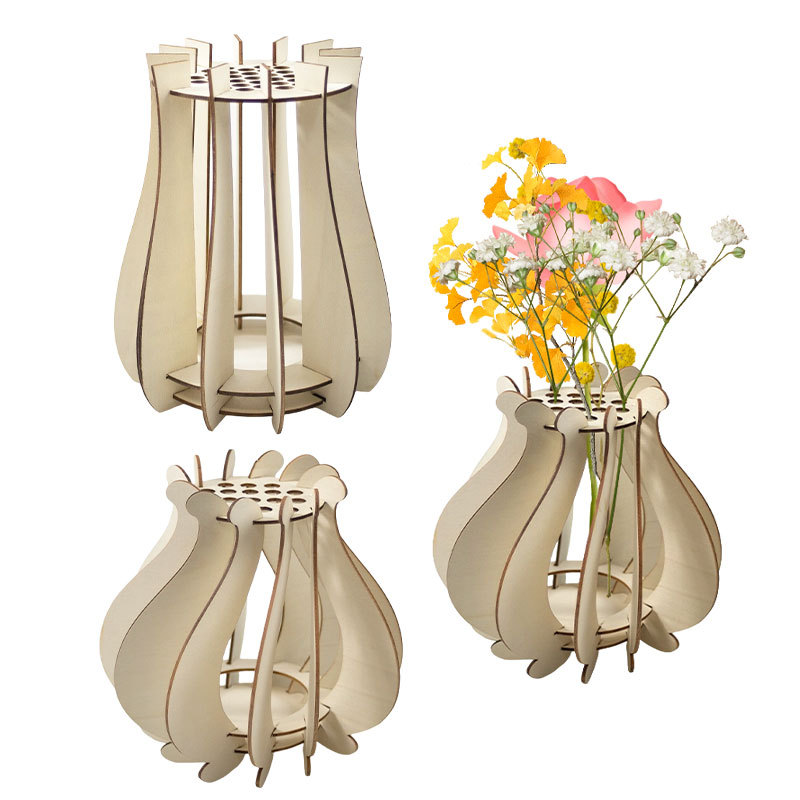 Wooden Puzzle Vase For Bouquet - Florist Supply Vases บทวิจารณ์และราคา