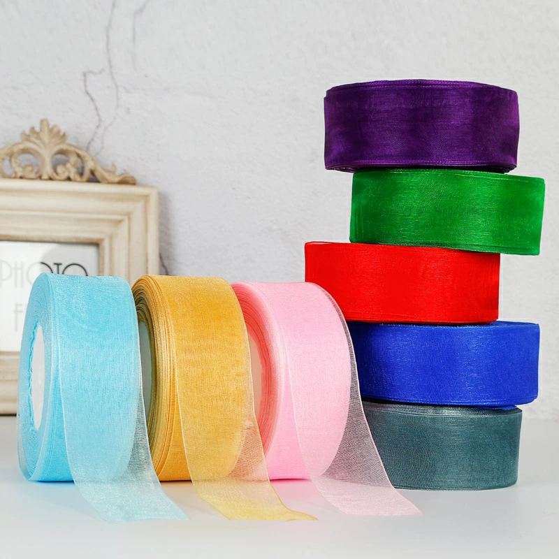 4cm Chiffon Organza Ribbon Who - Ribbon Organza Roll บทวิจารณ์และราคา