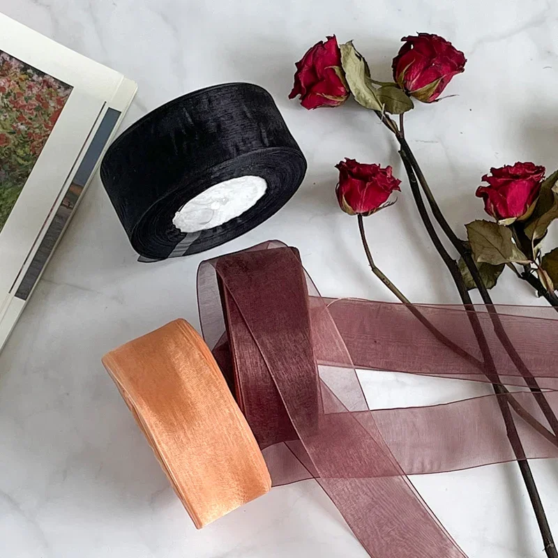 4cm Chiffon Organza Ribbon Who - Ribbon Organza Roll บทวิจารณ์และราคา