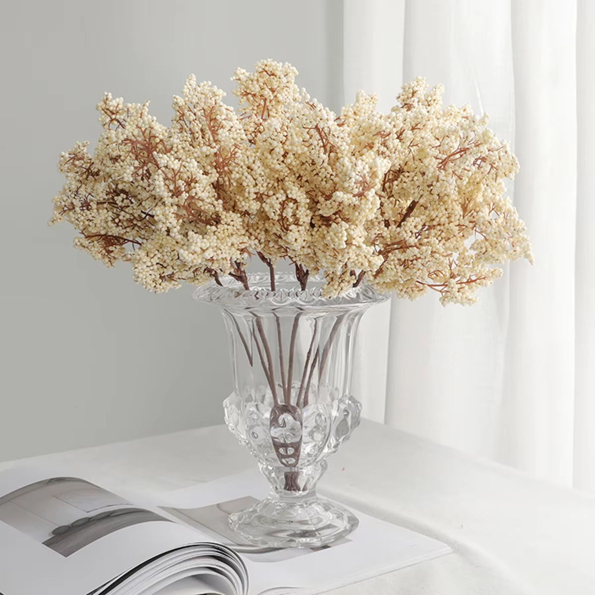 Artificial Flowers Plant Winte - Palm Leaf Dried บทวิจารณ์และราคา