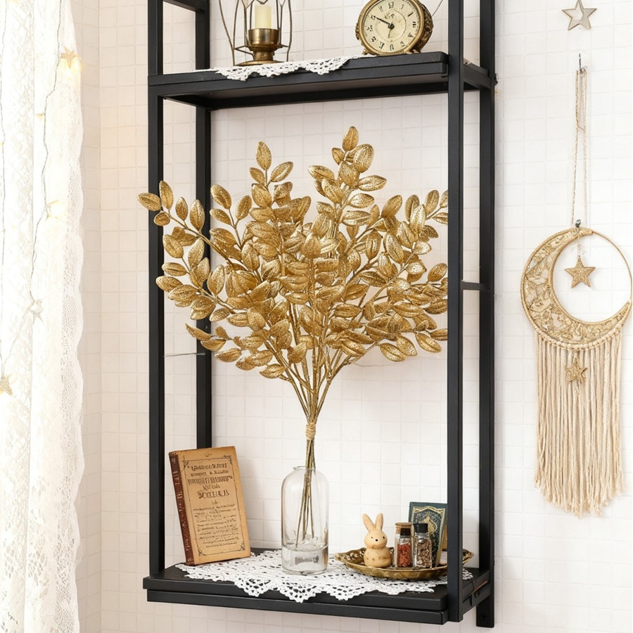 10Pcs Artificial Plant Golden  - Palm Leaf Dried บทวิจารณ์และราคา
