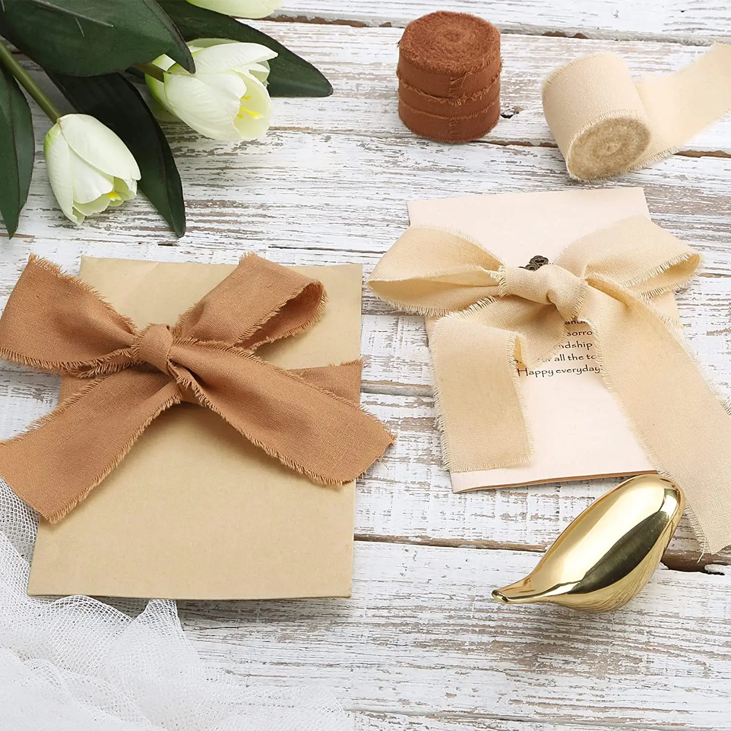 5m/Roll Frayed Silk Ribbon Edg - Ribbon Organza Roll บทวิจารณ์และราคา