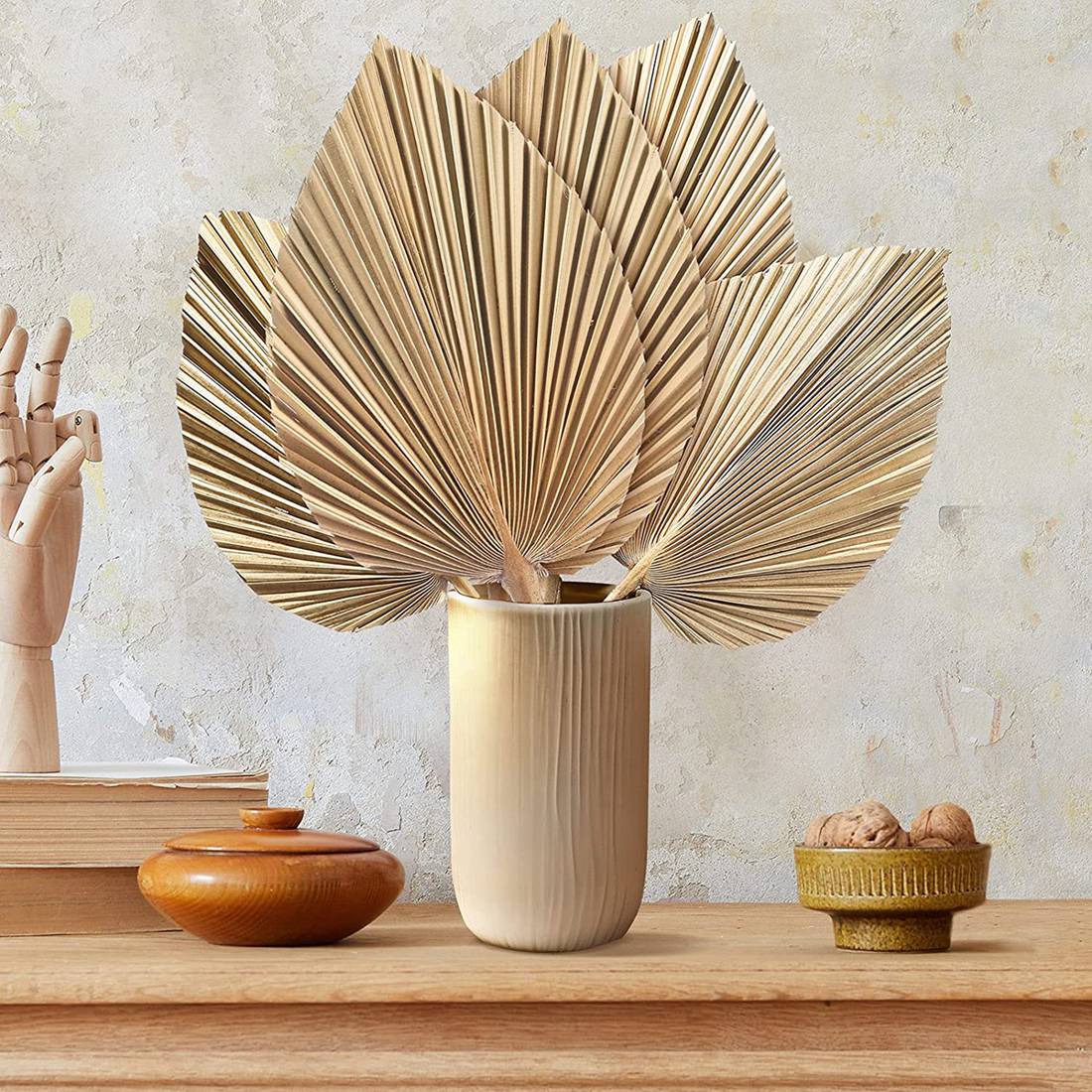 5Pcs Natural Dried Palm Leaves - Palm Leaf Dried บทวิจารณ์และราคา