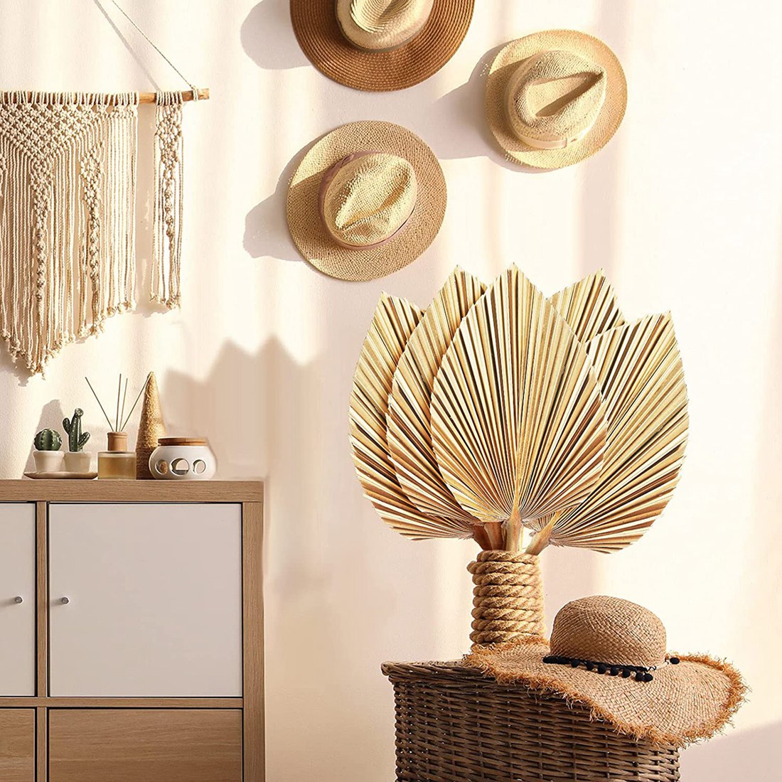 5Pcs Natural Dried Palm Leaves - Palm Leaf Dried บทวิจารณ์และราคา