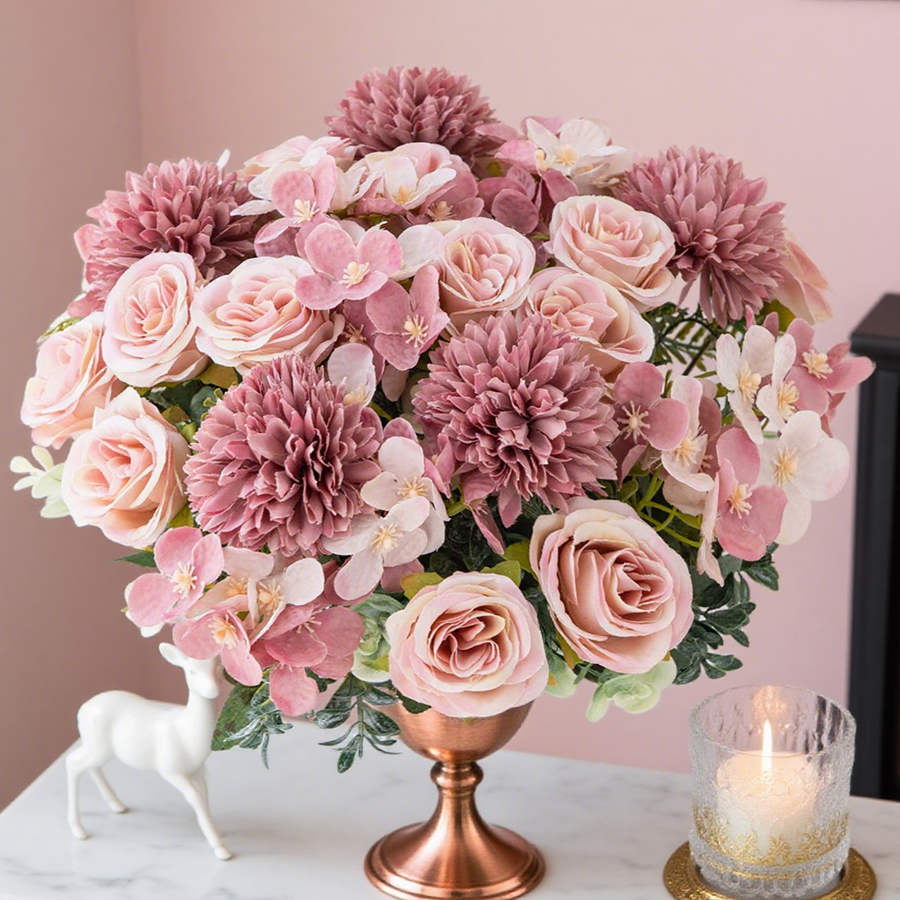 1/4pcs Artificial Flower Rose  - Florist Supply Vases บทวิจารณ์และราคา