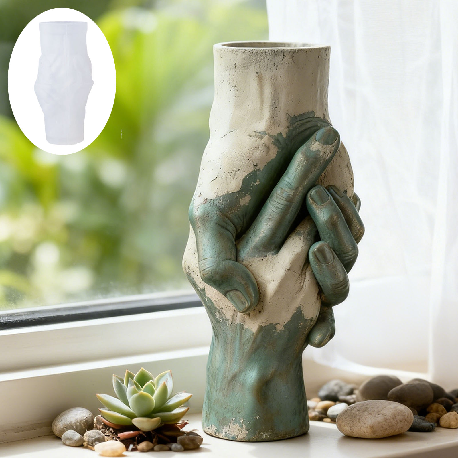 Artistic Hand-in-Hand Vase Sil - Florist Supply Vases บทวิจารณ์และราคา