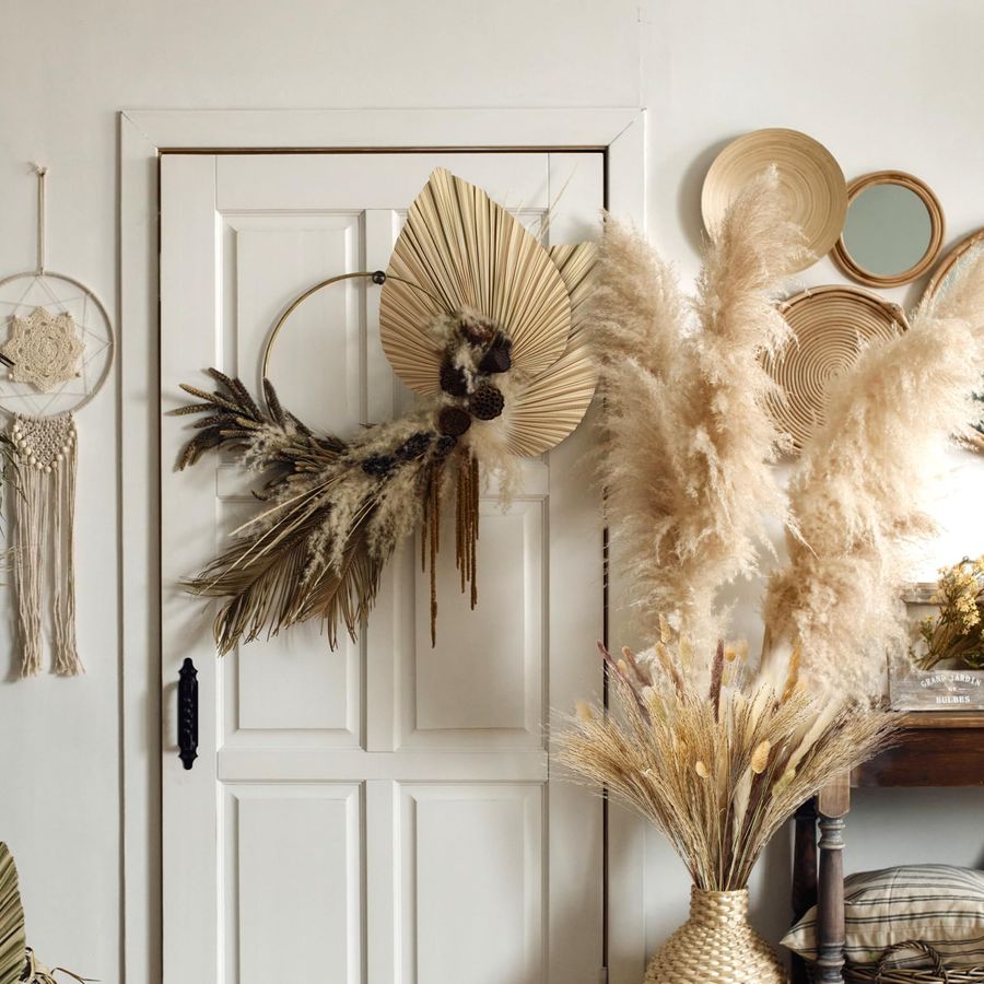 Pcs Boho Dried Pampas Grass De - Palm Leaf Dried บทวิจารณ์และราคา