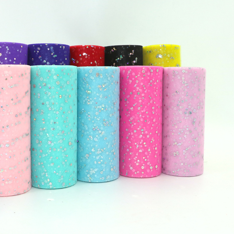 Glitter Sequin Tulle Roll 10 Y - Ribbon Organza Roll บทวิจารณ์และราคา